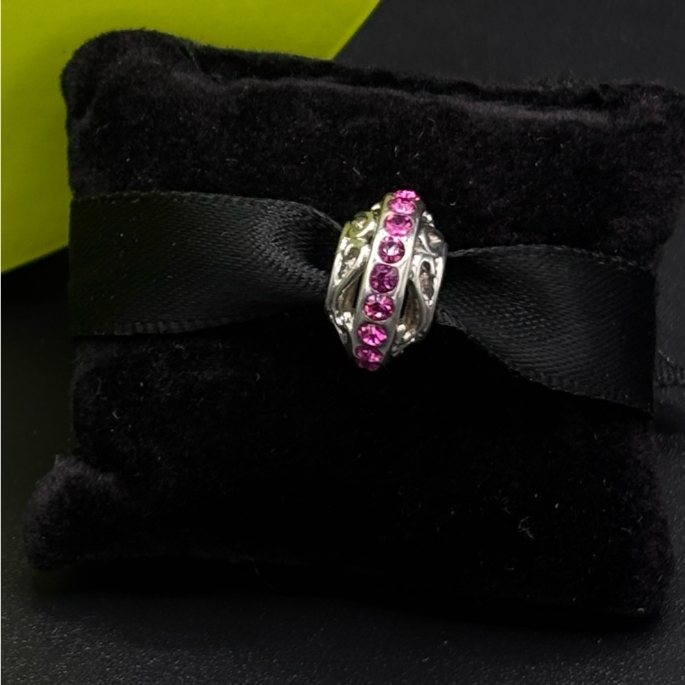 Chamilia hot pink LAVISH 925 sterling silver charm Swarovski